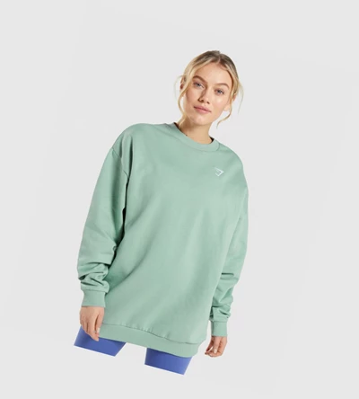 Gymshark Trenings Oversized Sweatshirt Klær Dame Blå | XGOKRT593