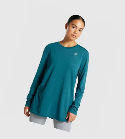 Gymshark Trenings Oversized T-skjorte Dame Turkis | XWVZSK286