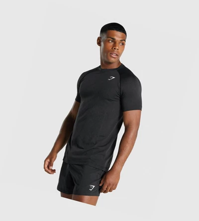 Gymshark Vital Light Seamless T-skjorte Herre Svarte | CWDVUP254