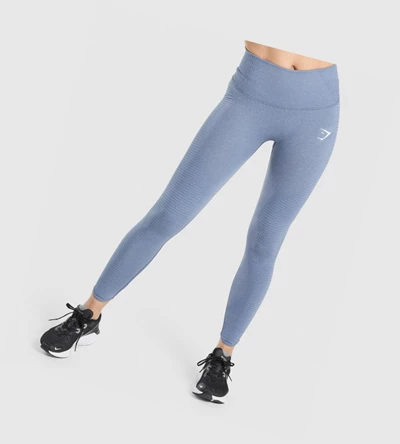 Gymshark Vital Rise Seamless High Waisted Leggings Dame Blå | LIEXJQ307