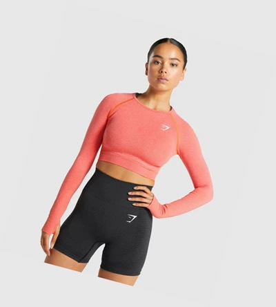 Gymshark Vital Seamless 2.0 Crop Top T-skjorte Dame Oransje | VRSMYJ192