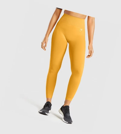 Gymshark Vital Seamless 2.0 High Waisted Leggings Dame Gul | AWKNXO618