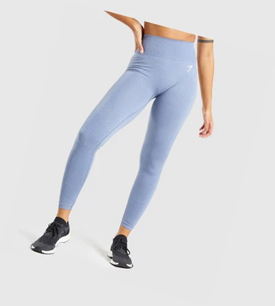 Gymshark Vital Seamless 2.0 High Waisted Leggings Dame Blå | PYRTFW489