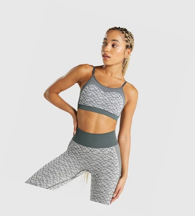 Gymshark WTFlex Seamless Strappy Sports Bh Dame Grå | QBKNWD681