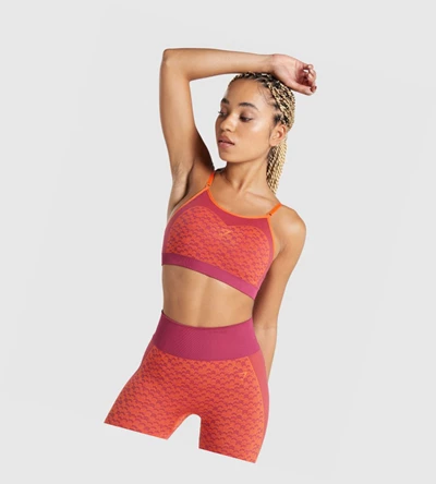 Gymshark WTFlex Seamless Strappy Sports Bh Dame Rosa | TUVPKM837