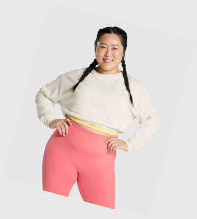 Gymshark Whitney Cropped Klær Dame Hvite | YXTHLA783