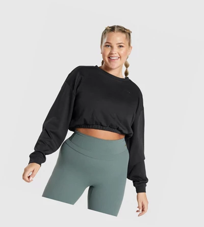 Gymshark Whitney Cropped Klær Dame Svarte | ITUWPB392