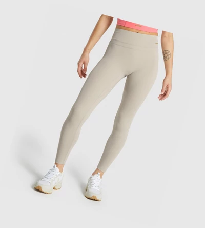 Gymshark Whitney High Rise High Waisted Leggings Dame Hvite | JUSTEX325