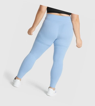 Gymshark Whitney Mesh High Waisted Leggings Dame Blå | GBESVW814