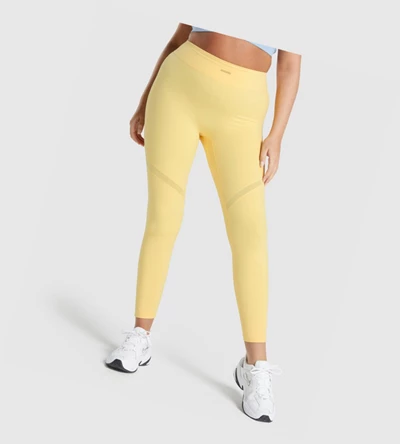 Gymshark Whitney Mesh High Waisted Leggings Dame Gul | LCIJPF149