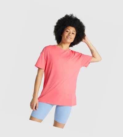 Gymshark Whitney Oversized T-skjorte Dame Rosa | JYMHCP820