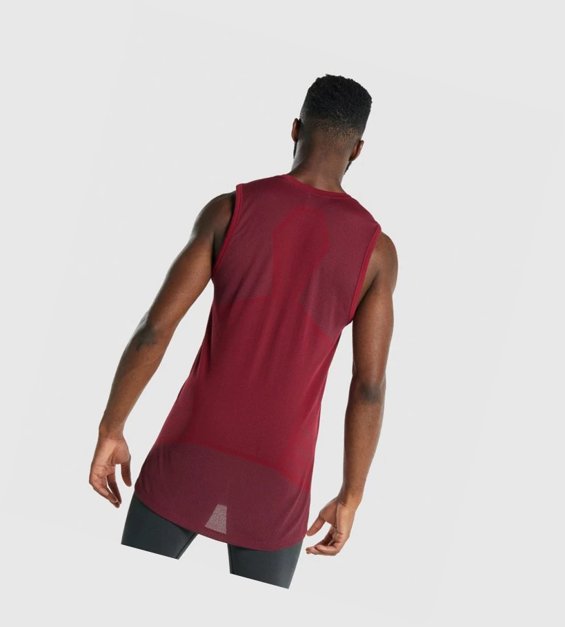 Gymshark 315 Singlet Herre Burgunder | EXUSIQ789