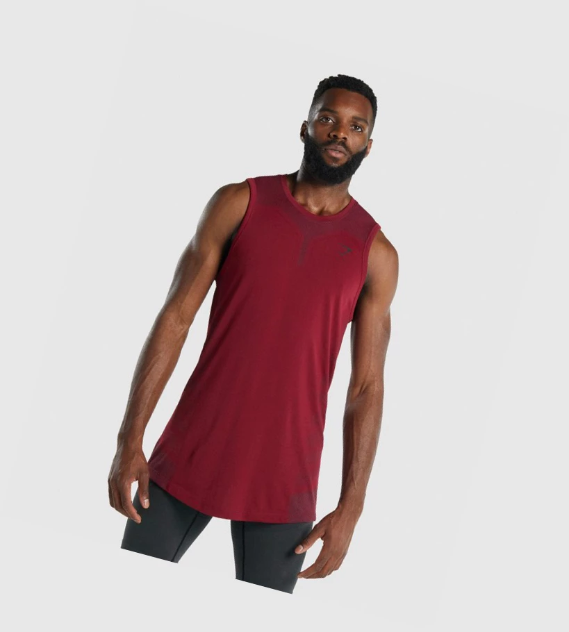 Gymshark 315 Singlet Herre Burgunder | EXUSIQ789