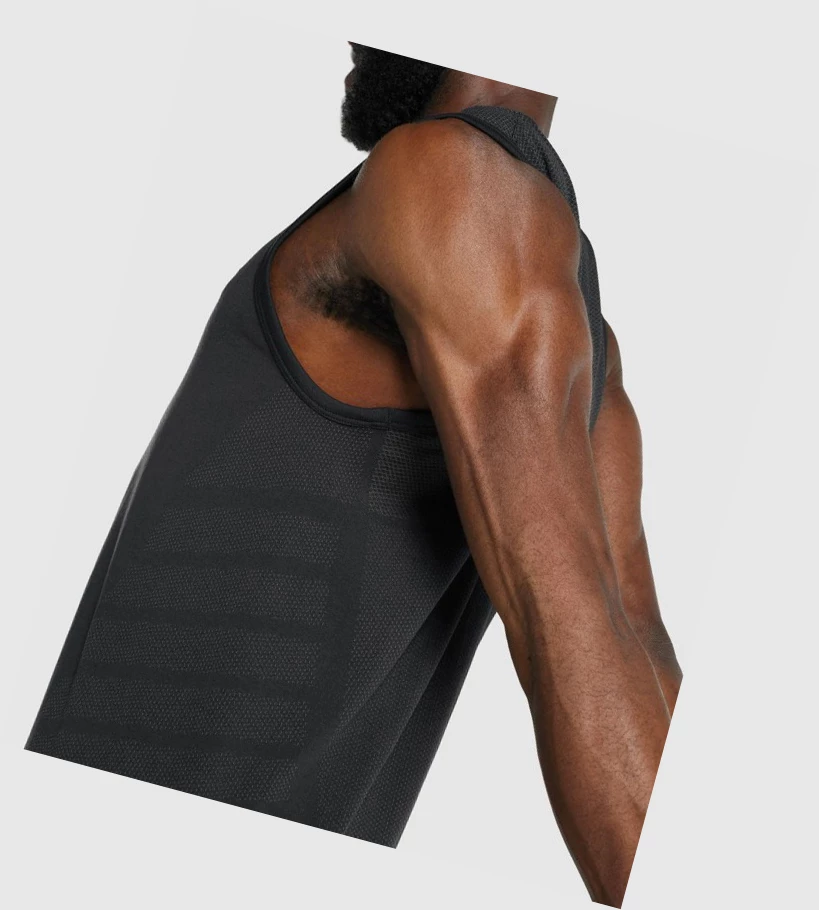 Gymshark 315 Singlet Herre Svarte | IXLATO687