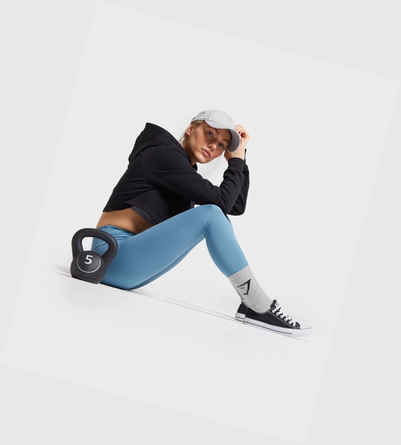 Gymshark 3pk Sokker Dame Hvite Lyse Grå Svarte | POCALQ470