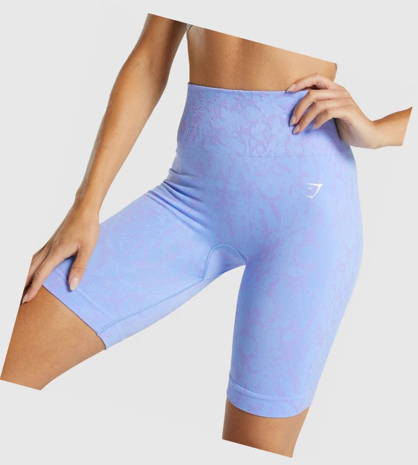 Gymshark Adapt Animal Seamless Cycling Shorts Dame Lyse Blå | YOHWSK435