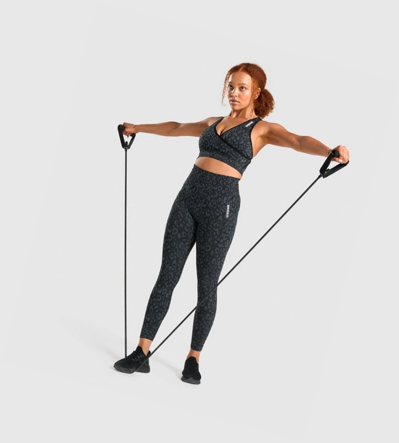 Gymshark Adapt Animal Seamless Sports Bh Dame Svarte | CAZKER879