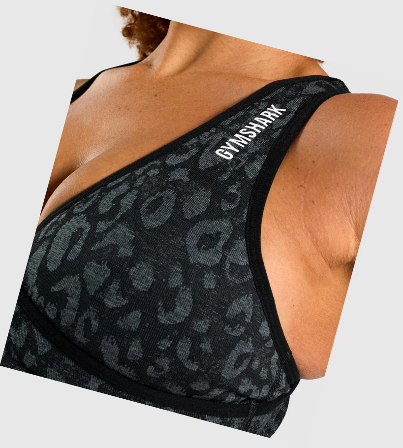 Gymshark Adapt Animal Seamless Sports Bh Dame Svarte | CAZKER879