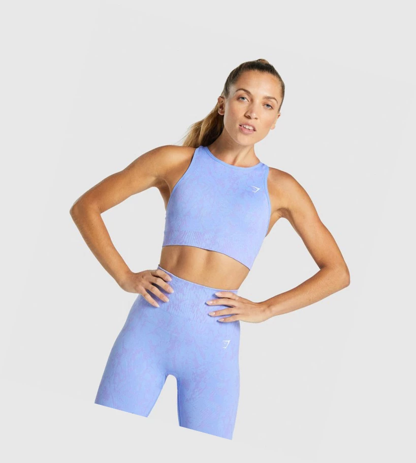 Gymshark Adapt Animal Seamless Sports Bh Dame Lyse Blå | SRVYZJ386