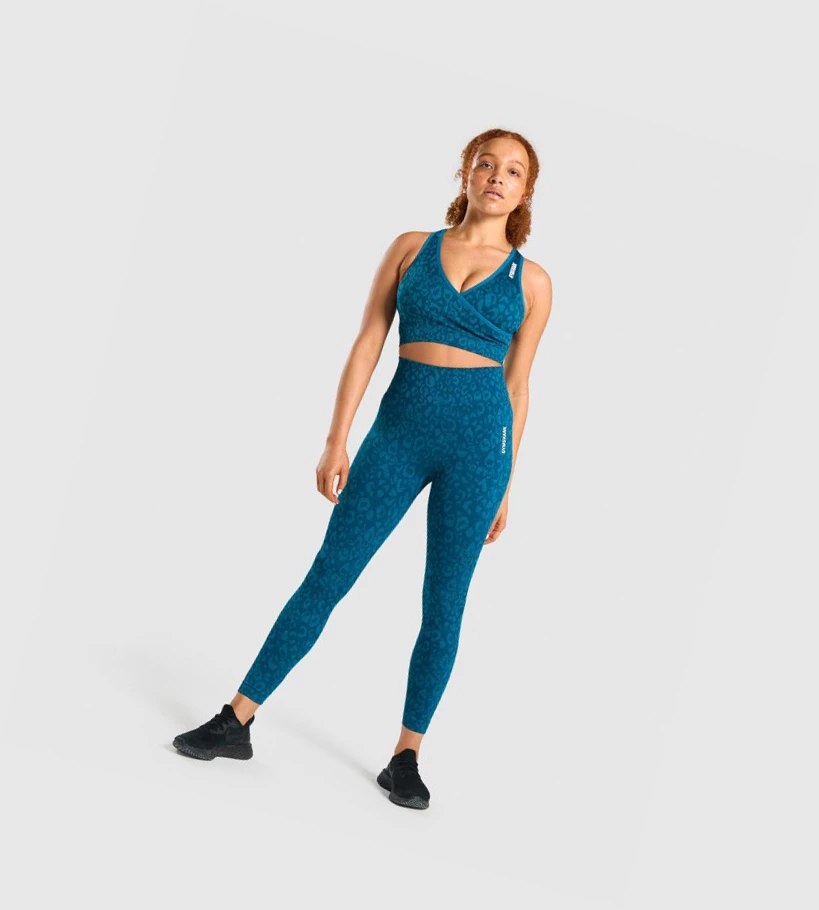 Gymshark Adapt Animal Seamless Sports Bh Dame Turkis | VMBEGU489