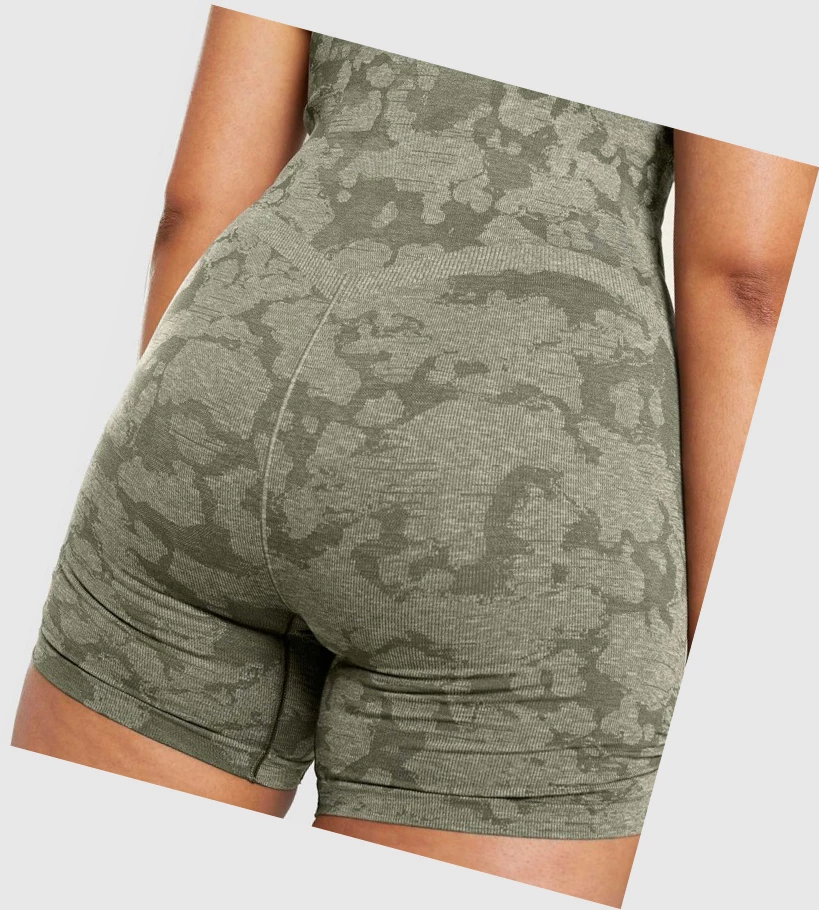 Gymshark Adapt Camo Seamless All In One Shorts Dame Grønn | YTIMSG891