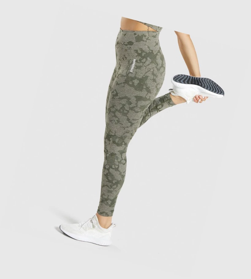 Gymshark Adapt Camo Seamless High Waisted Leggings Dame Grønn | ACQDZW936