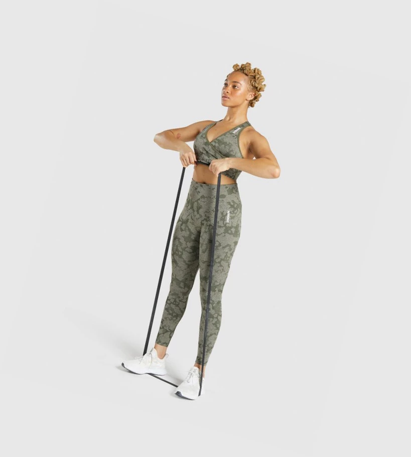 Gymshark Adapt Camo Seamless High Waisted Leggings Dame Grønn | ACQDZW936