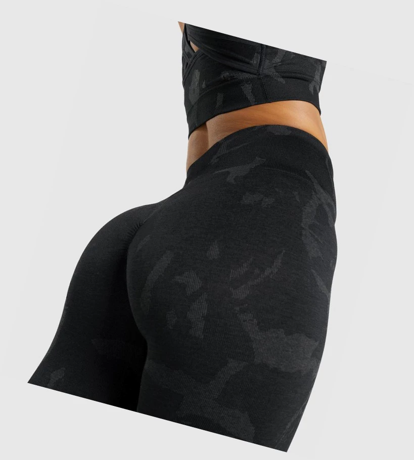 Gymshark Adapt Camo Seamless High Waisted Leggings Dame Svarte | CWERNS259