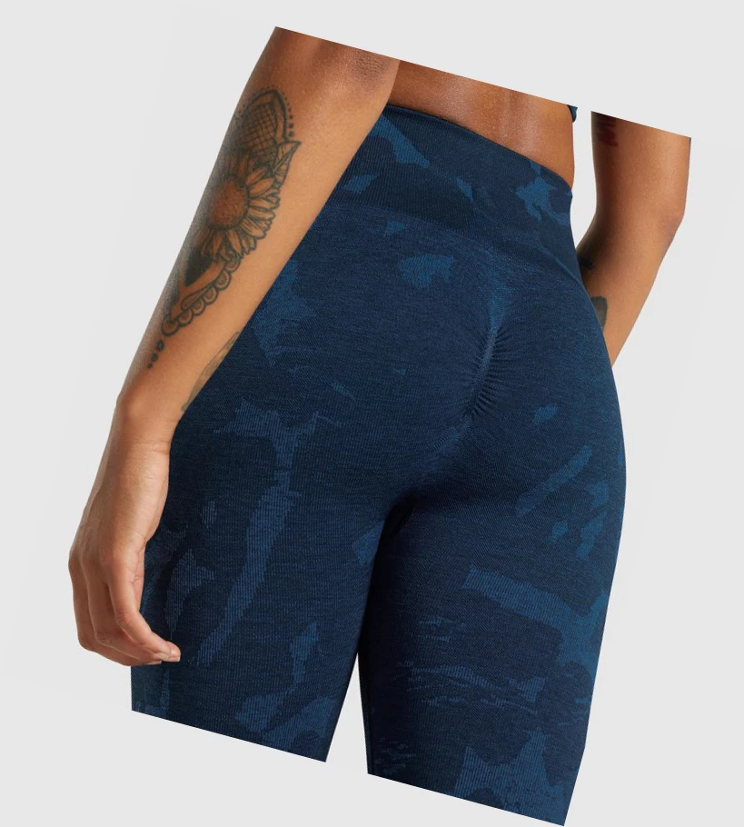 Gymshark Adapt Camo Seamless High Waisted Leggings Dame Marineblå | KWPTLH762