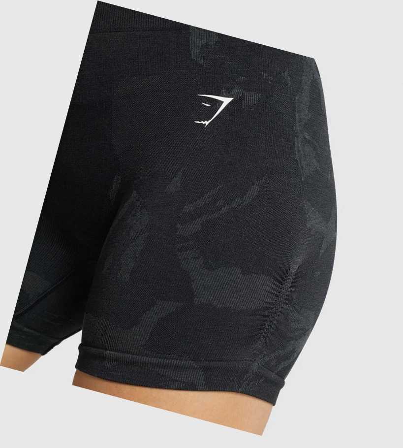 Gymshark Adapt Camo Seamless Shorts Dame Svarte | SHDTYB123