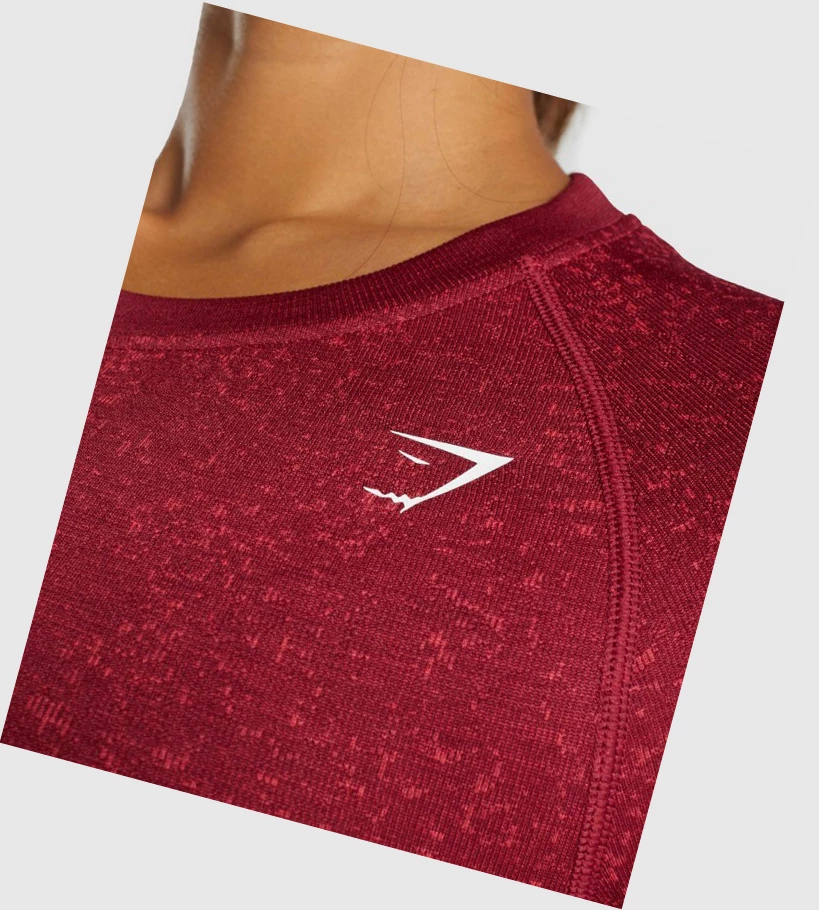 Gymshark Adapt Fleck Seamless Crop Top Gensere Dame Burgunder | PBHELO027