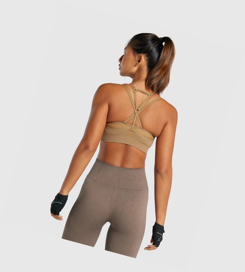 Gymshark Adapt Fleck Seamless Sports Bh Dame Lyse Brune | CRWBIO537