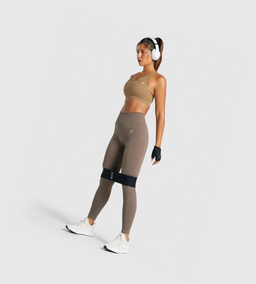 Gymshark Adapt Fleck Seamless Sports Bh Dame Lyse Brune | CRWBIO537