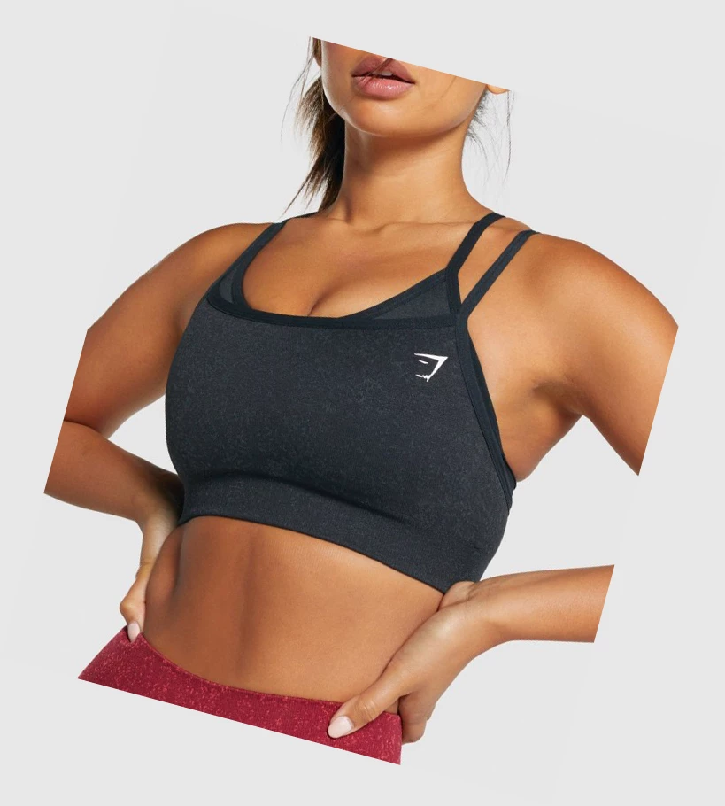 Gymshark Adapt Fleck Seamless Sports Bh Dame Svarte | PUCHQN935