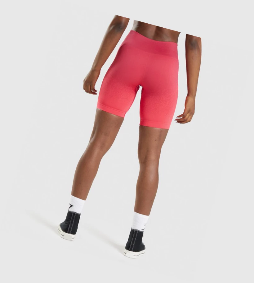 Gymshark Adapt Ombre Seamless Cycling Shorts Dame Rosa Rød | DJURGQ457