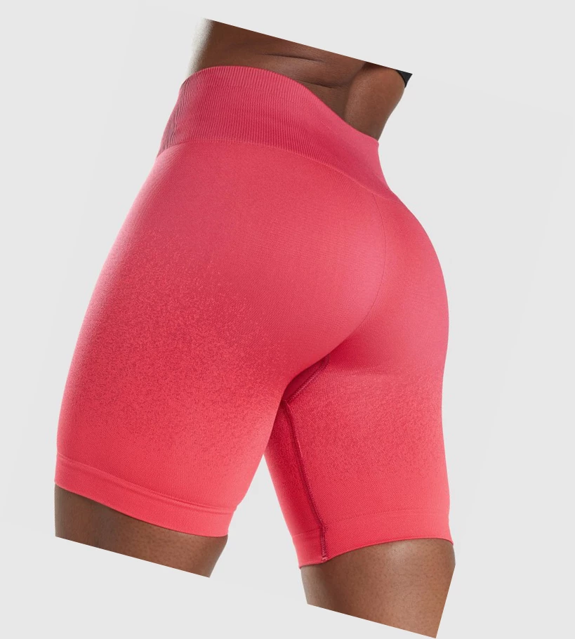 Gymshark Adapt Ombre Seamless Cycling Shorts Dame Rosa Rød | DJURGQ457