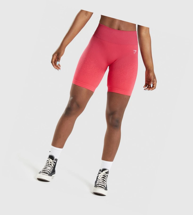 Gymshark Adapt Ombre Seamless Cycling Shorts Dame Rosa Rød | DJURGQ457