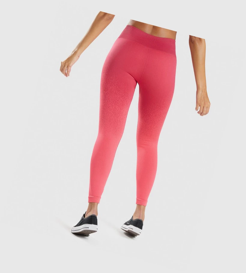 Gymshark Adapt Ombre Seamless High Waisted Leggings Dame Rosa Rød | SJBLFP702