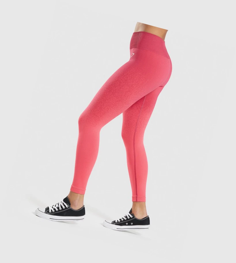 Gymshark Adapt Ombre Seamless High Waisted Leggings Dame Rosa Rød | SJBLFP702