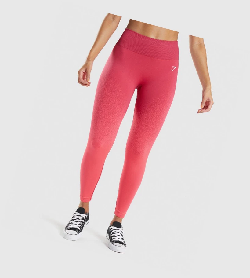 Gymshark Adapt Ombre Seamless High Waisted Leggings Dame Rosa Rød | SJBLFP702