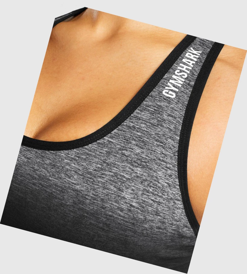 Gymshark Adapt Ombre Seamless Sports Bh Dame Svarte Svarte | FMYORZ782