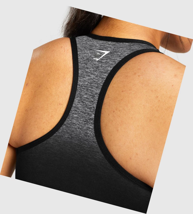 Gymshark Adapt Ombre Seamless Sports Bh Dame Svarte Svarte | FMYORZ782