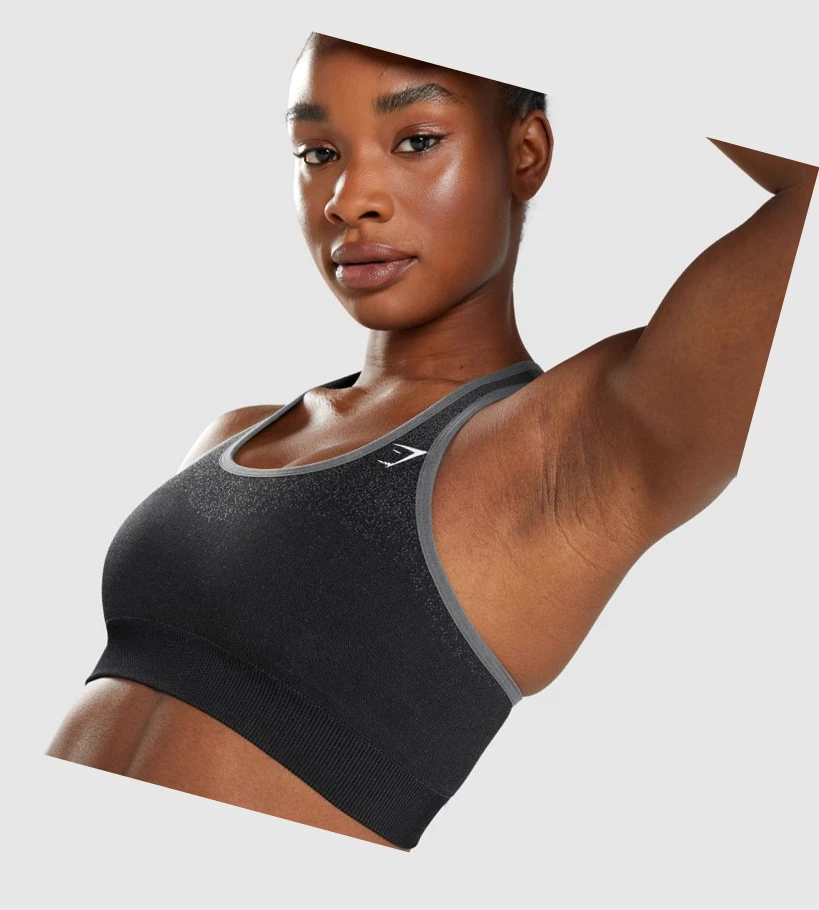 Gymshark Adapt Ombre Seamless Sports Bh Dame Svarte Grå | JKPBOE508