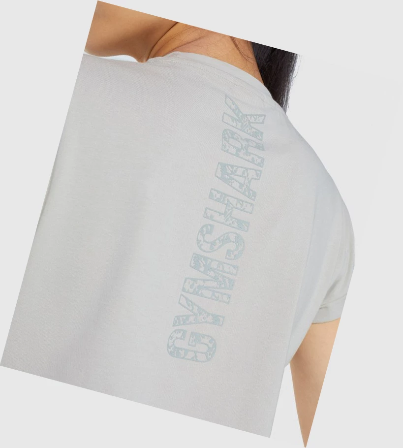 Gymshark Animal Grafiske Crop Gensere Dame Grå | CKWFMT082