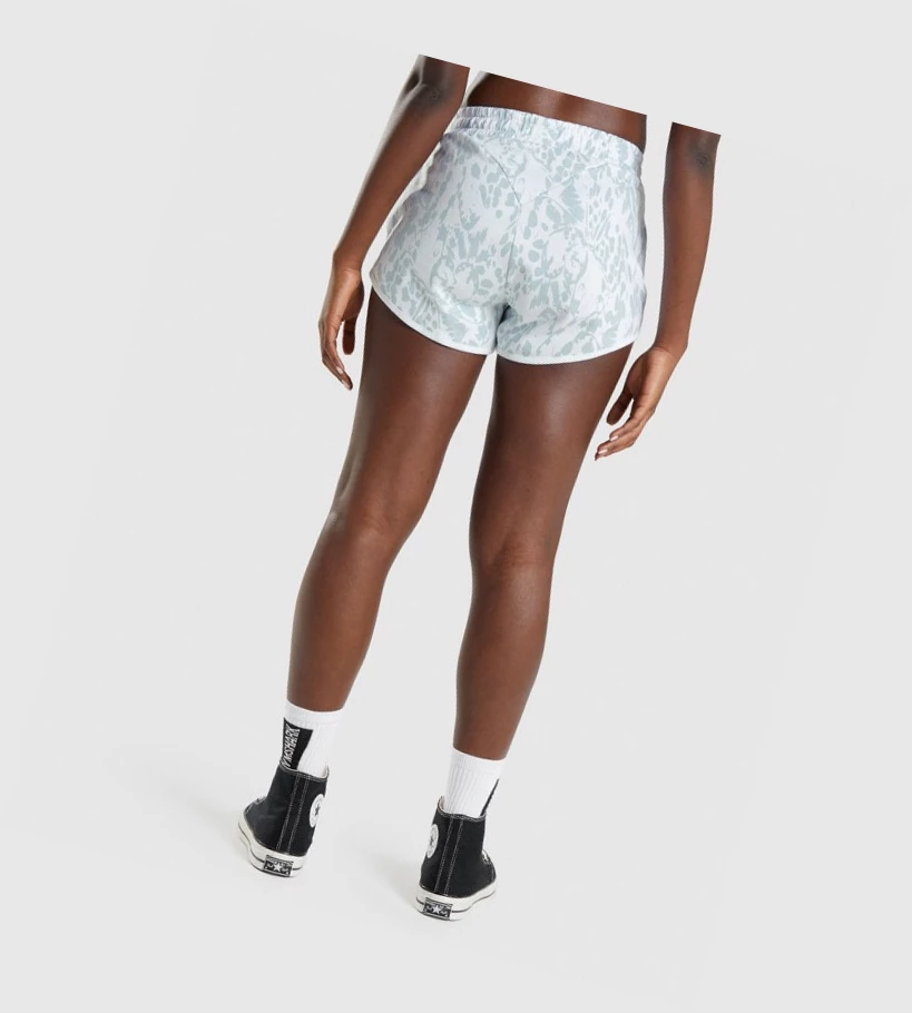 Gymshark Animal Grafiske Shorts Dame Blå | UWTXSJ759