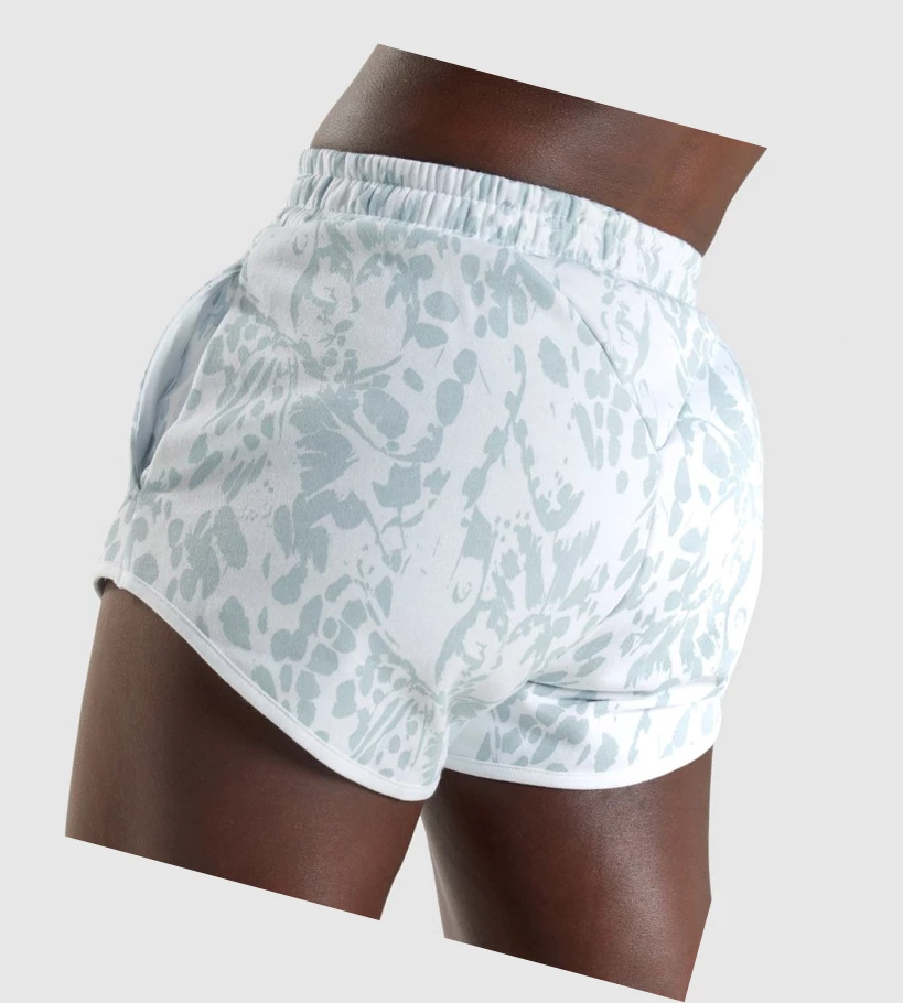 Gymshark Animal Grafiske Shorts Dame Blå | UWTXSJ759