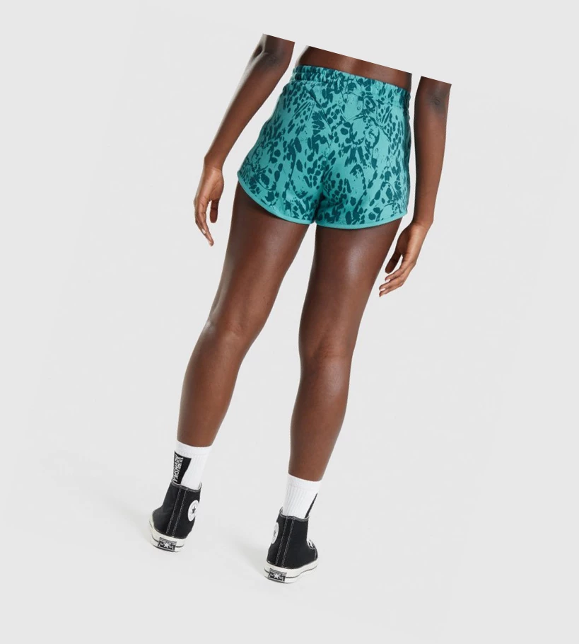 Gymshark Animal Grafiske Shorts Dame Turkis | QXSMDI652