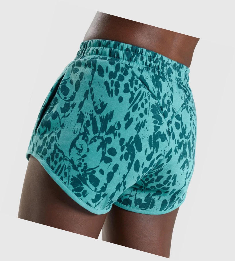 Gymshark Animal Grafiske Shorts Dame Turkis | QXSMDI652