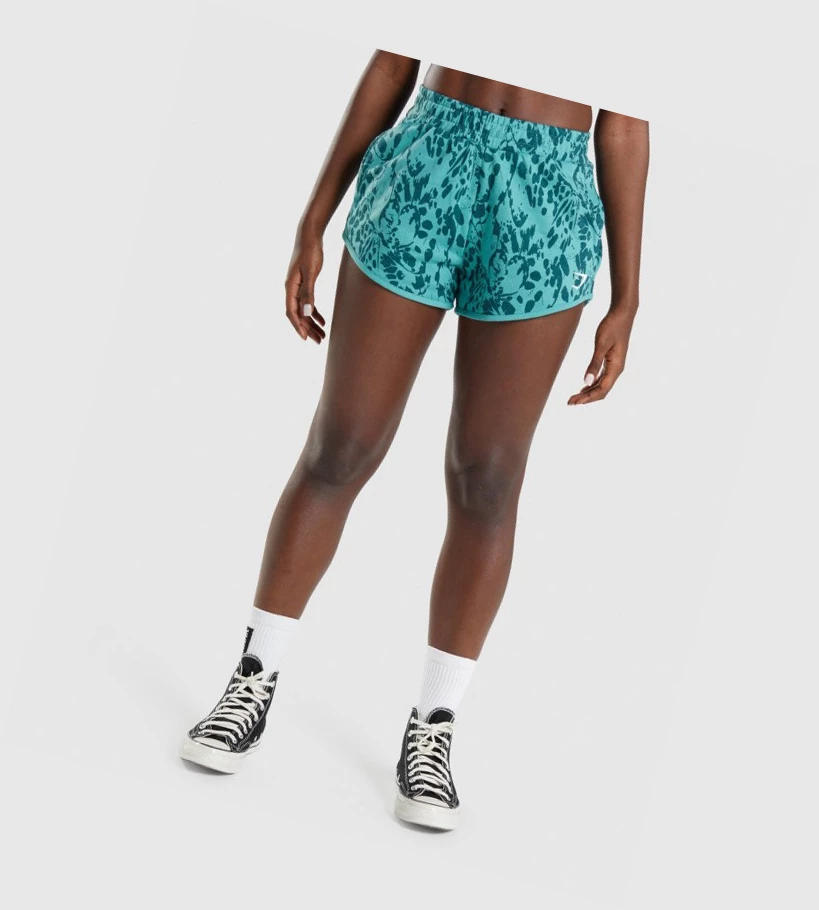 Gymshark Animal Grafiske Shorts Dame Turkis | QXSMDI652