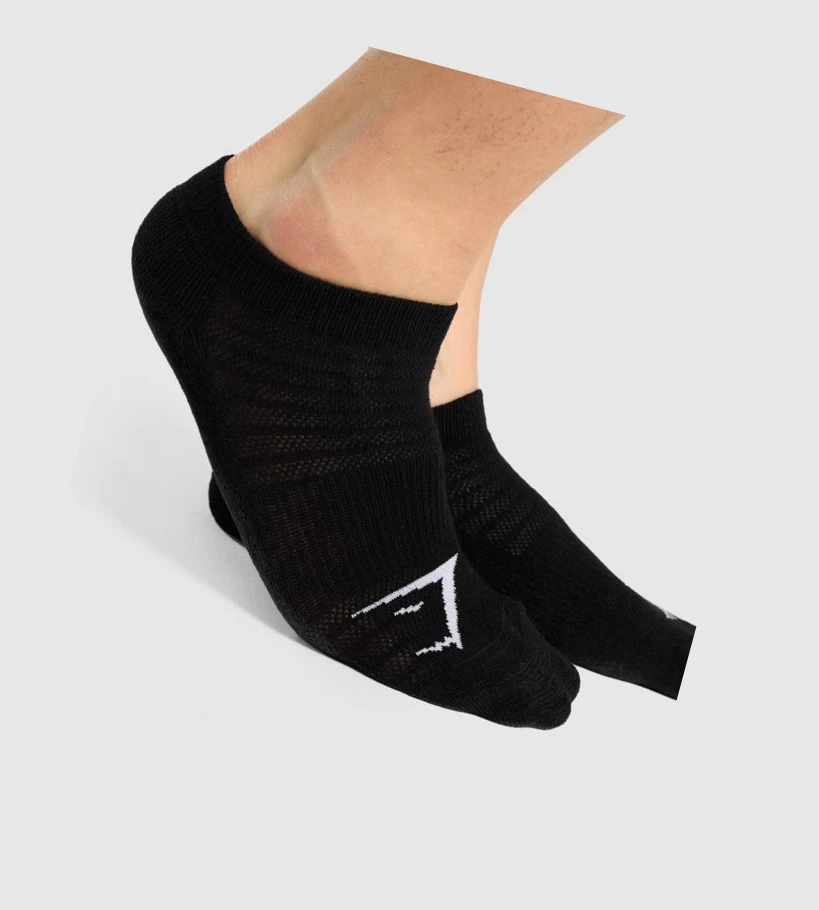 Gymshark Ankle 3pk Sokker Herre Svarte | JFHNAK349